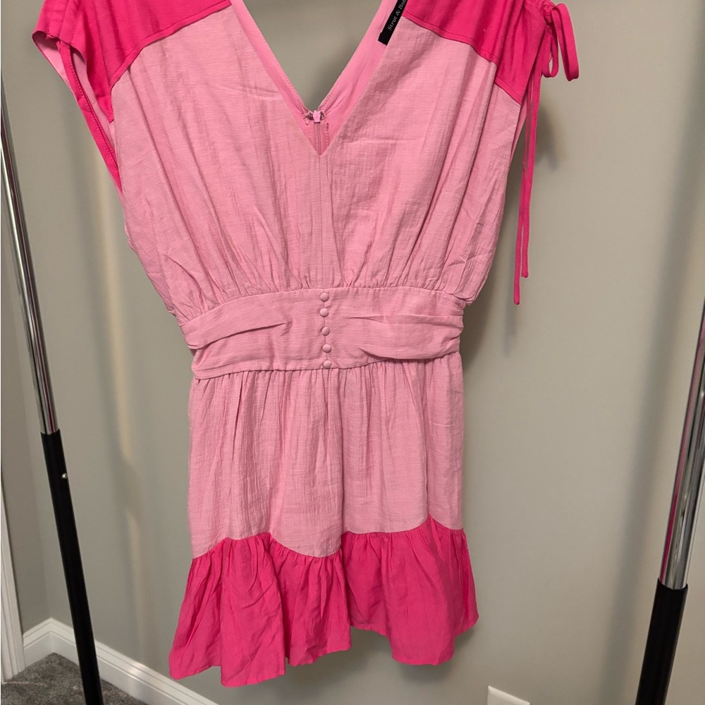 Pink Colorblock Dress